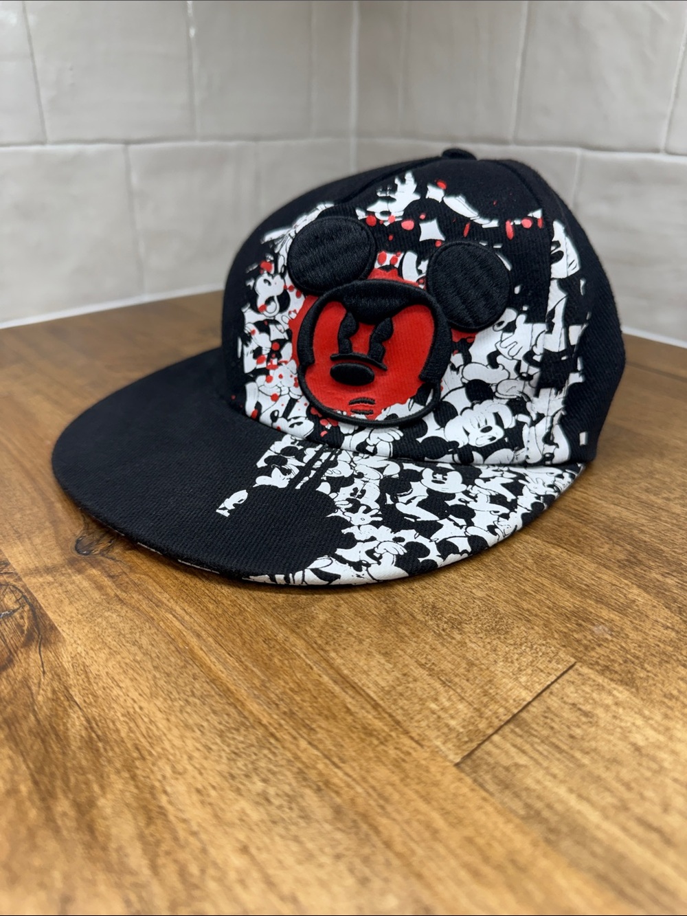 Disney Parks Authentic Original Angry Mickey Youth Flat Brim Hat